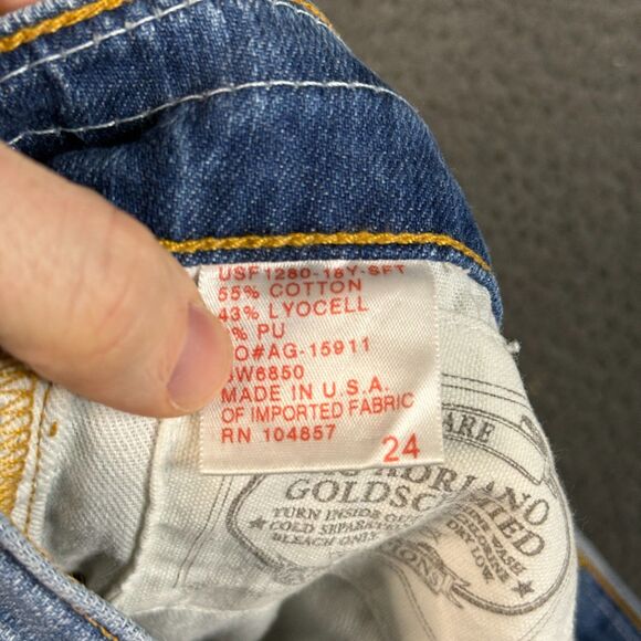 AG Adriano Goldschmied Jeans Mens 24R Blue Ex Boyfriend Crop Light Wash Denim - Picture 6 of 16